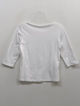 Boatneck Cotton Three Quarter T-shirt