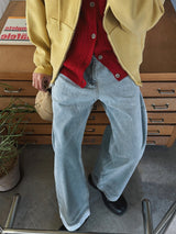 ASCLO Washed Wide Denim Pants (4color)