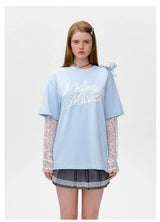 13DE MARZO ベアレイヤードレーシーTシャツ