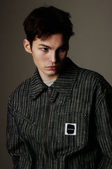 Herringbone Stripe Denim Jacket
