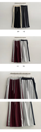 リングカラーワイドスウェットパンツ (4 colors)
