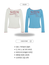 wide neck off-shoulder lettering long-sleeve t-shirt