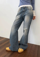 SIDE STUD FLARE DENIM
