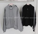 Breeze napping track Oversized-fit hooded zip-up