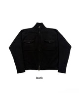 Two pocket high neck knit zip up(2color)