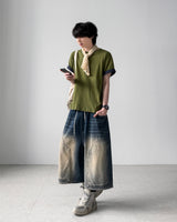 Enta Double Knee Bermuda Denim