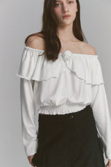 Tulip Off Shoulder Top White