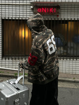 VER PATCH NUMBERING CAMO HOODED ZIP-UP