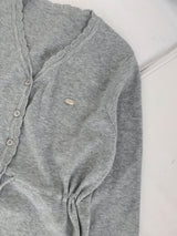 Ethereal Soft Edge Frill Ribbon Strap Long Sleeve Knit Cardigan (3 Colors)
