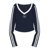BINDING TRACK LINE V-NECK T (3color)