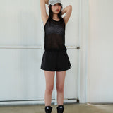 ペーパーニットスリーブレス black
