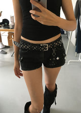 LOW STUD CARGO MINI SHORTS