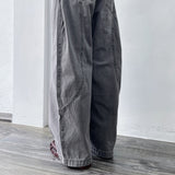 Washed Multi-Button Wide Pants
