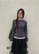 ネオンカラーマッチングレイヤード長袖Tシャツ