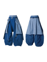 RELABEL Spatial Relations (Double Peaks) Double-Waistband Nylon Pleated Trousers Loose Curved-Leg Silhouette Casual Trousers