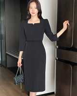 26SS★ Lindas Notch Square H-Line One Piece