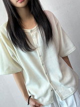 Delita Loose Knit Short-Sleeve Cardigan 5color