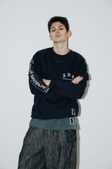 コラムスウェットシャツ(Washed-Navy)