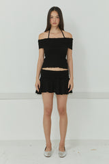 TWO-WAY LACE SKIRT / BLACK
