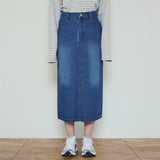 Washed Denim Long Skirt_2Color(W25_SK01)