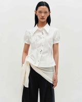 DOZI - Puffed Button Up Shirt _ WHITE