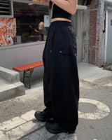 (Unisex) ボタンナイロンパンツ