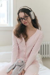 Sweet Dreams Lace Flare Pants (Pink)