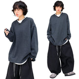 オーバーダンブルボックスン長袖Tシャツ