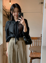 [SHOPPERMADE] MK Modal Puff Tie Blouse (3color)