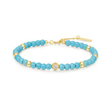 gold turquoise 14k gold plating + 925 silver bracelet B063-04G