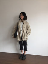 デンティ ストライプ ボタン ロングスリーブ(2color)