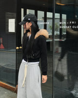 [ORIGINAL] POE Fur Hood 2-Way Zip-Up Hoodie