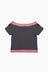 レイヤード オフショルダー Tシャツ