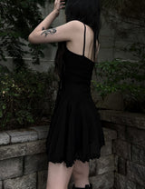 flared scarf mini dress (2color)