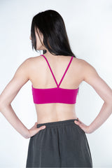 Back Tunnel Bra Top (Magenta pink)