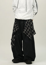 SE Non-fade Check Layered Denim Pants
