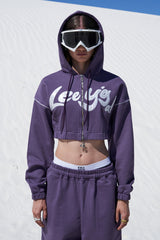 FEATHER HOODIE ZIP-UP PURPLE