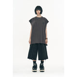 Raw-cut box sleeveless - Charcoal
