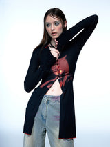 Emoha cosmo lady printed punk long shirt