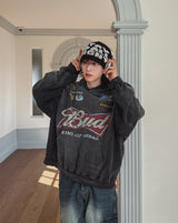Bird Print Overfit Hoodie
