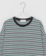 [ユニセックス] キューバオーバーストライプロングスリーブTシャツ