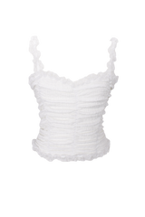 シャーリングレースフリルトップス(3color)