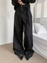 Troye Strap Point Semi-Formal Wide Long Pants (3 Colors)