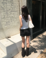 ドットダブルウエストスカートパンツ