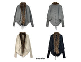 Batwing Fur No Collar Knit Cardigan