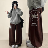 Rosé Star Embroidered String Wide Pants