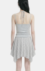 Aven Slim Sleeveless Check Wrap Dress