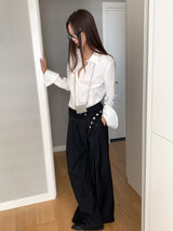 Cotton Basic Sharp Long Sleeve Shirt