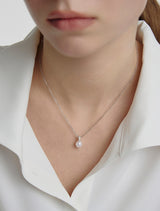 25FW★ エッセンスシルバー(W)モイサナイトフレッシュウォーターパールネックレス8mm