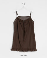 Zelda Dot Frill See-through Sleeveless Layered One Piece